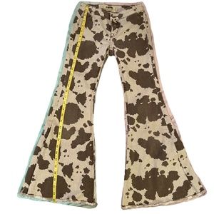 Rock & Roll Denim Girls Adjustable Cowprint Bellbottoms, size 12
